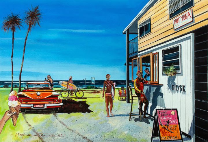 Stephen Thomas painting of Summer Time in Lennox Head, NSW